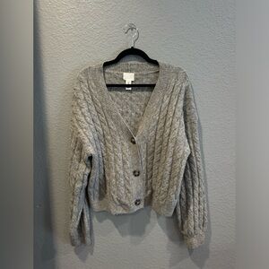 cable knit sweater cardigan, cute!